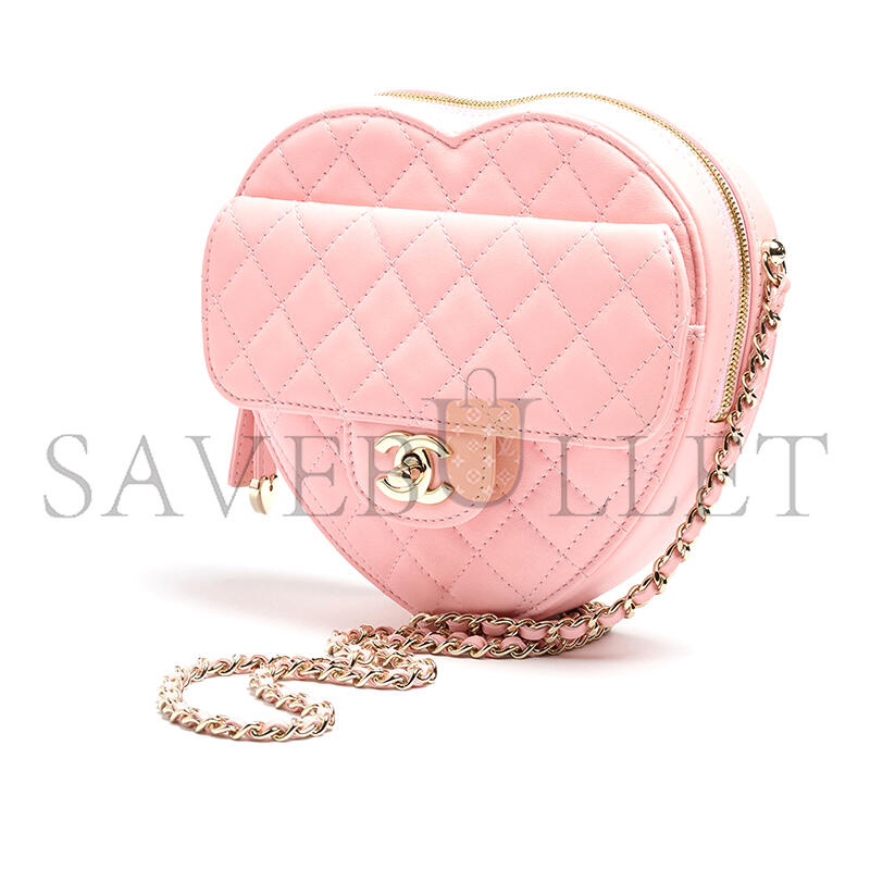 Ch**el heart bag lambskin in light pink as5764 (18*18*5.5cm)